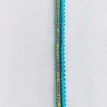 Blue And Gold Gimp Trim, Approx. 8mm wide, Upholstery Trim